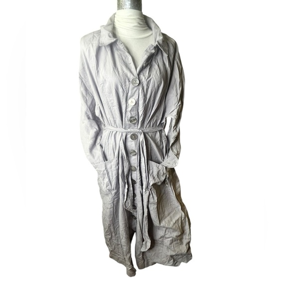 NEW Free People Meet Me In Montauk Duster Jacket Lavender Trench Dress Belted - Picture 4 of 7